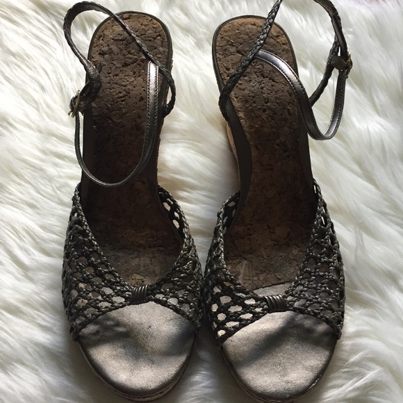 Ann Taylor Ginger Pewter Woven Knit Wedges - Picture 2 of 7